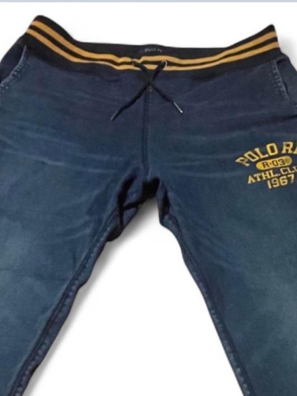 Polo by Ralph Lauren Graphic Denim Slim Fit Joggers Athl Club 1967 XL / TG - Picture 6 of 9